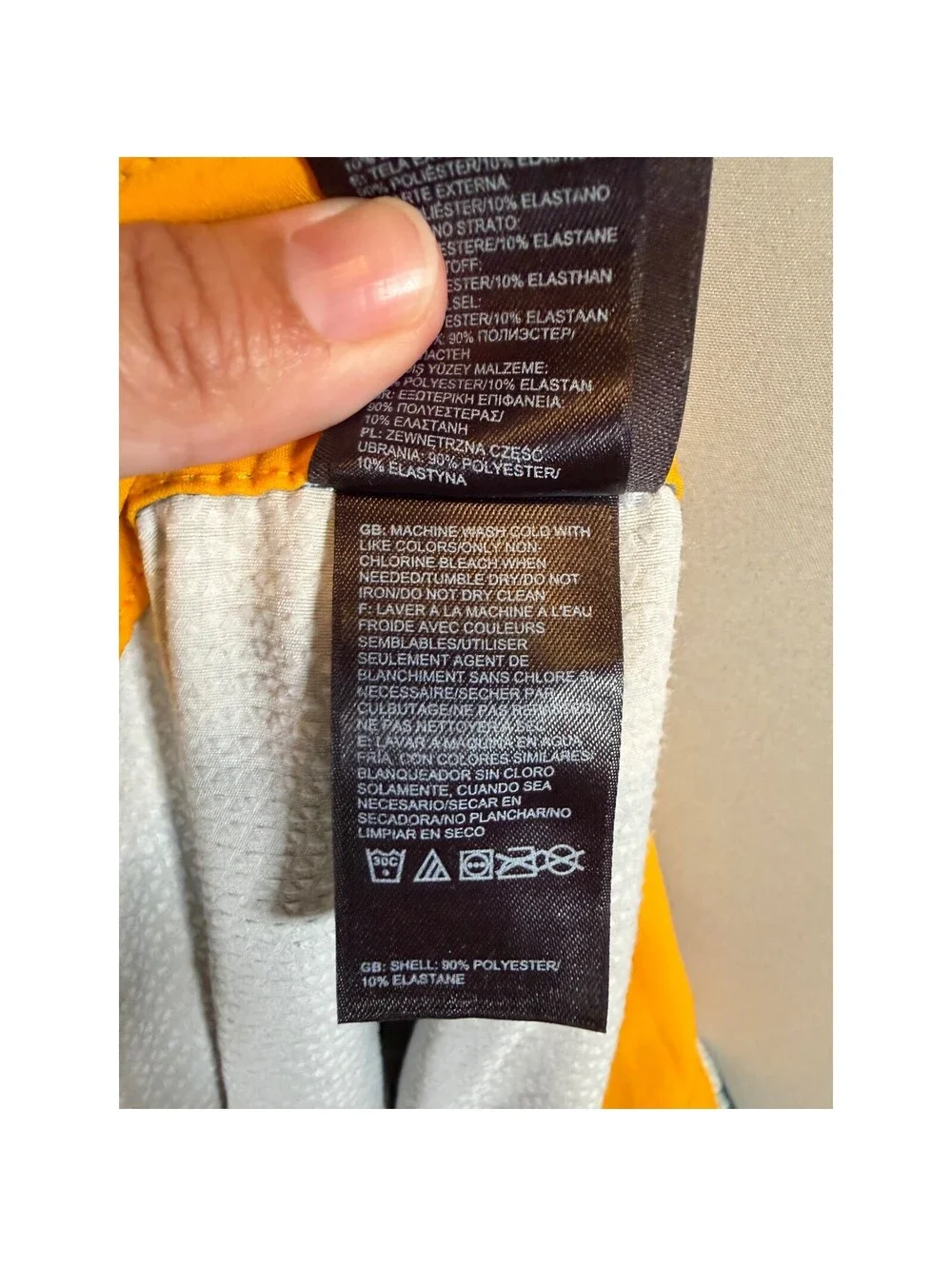 The North Face Mens Striped Board Shorts Teal Yellow Size 36 Swim Trunks